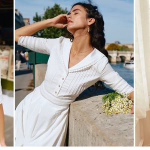 Fiona Cotton White MIDI Dress